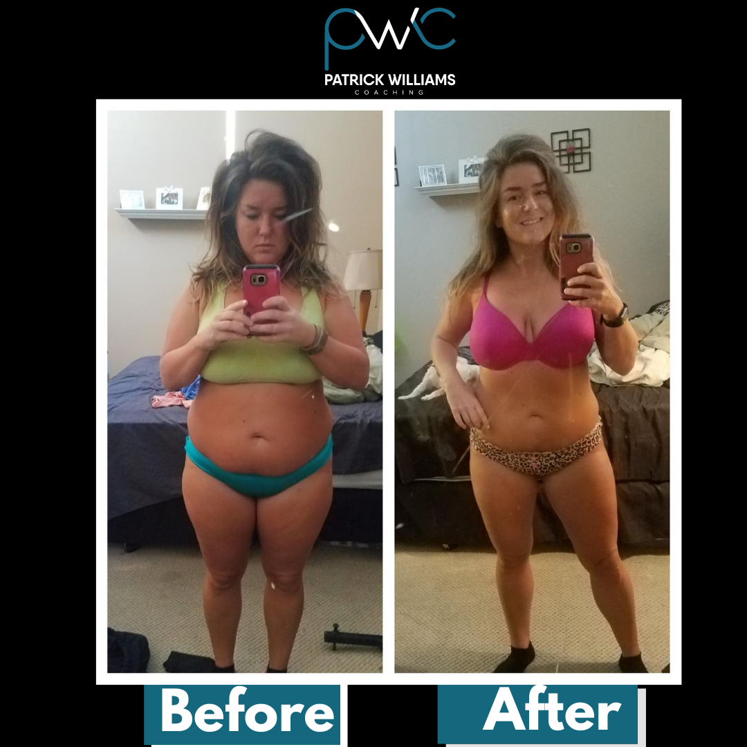 Before and after fitness transformation with Patrick Williams Coaching