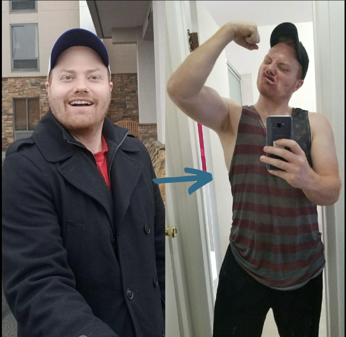 Before and after men's fitness transformation with Patrick Williams Coaching
