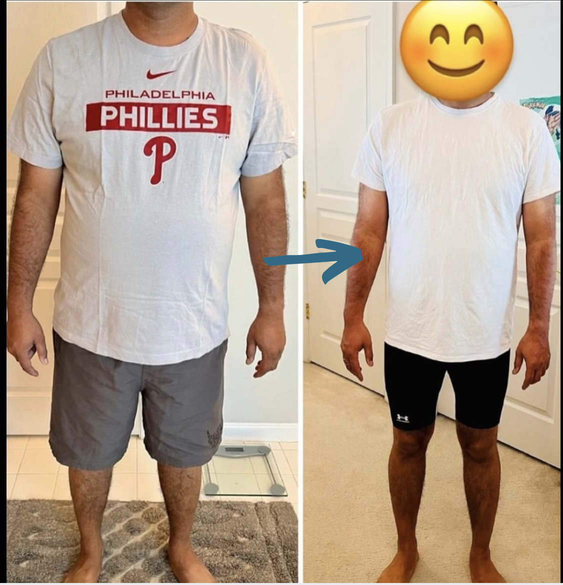 Before and after men's fitness transformation with Patrick Williams Coaching