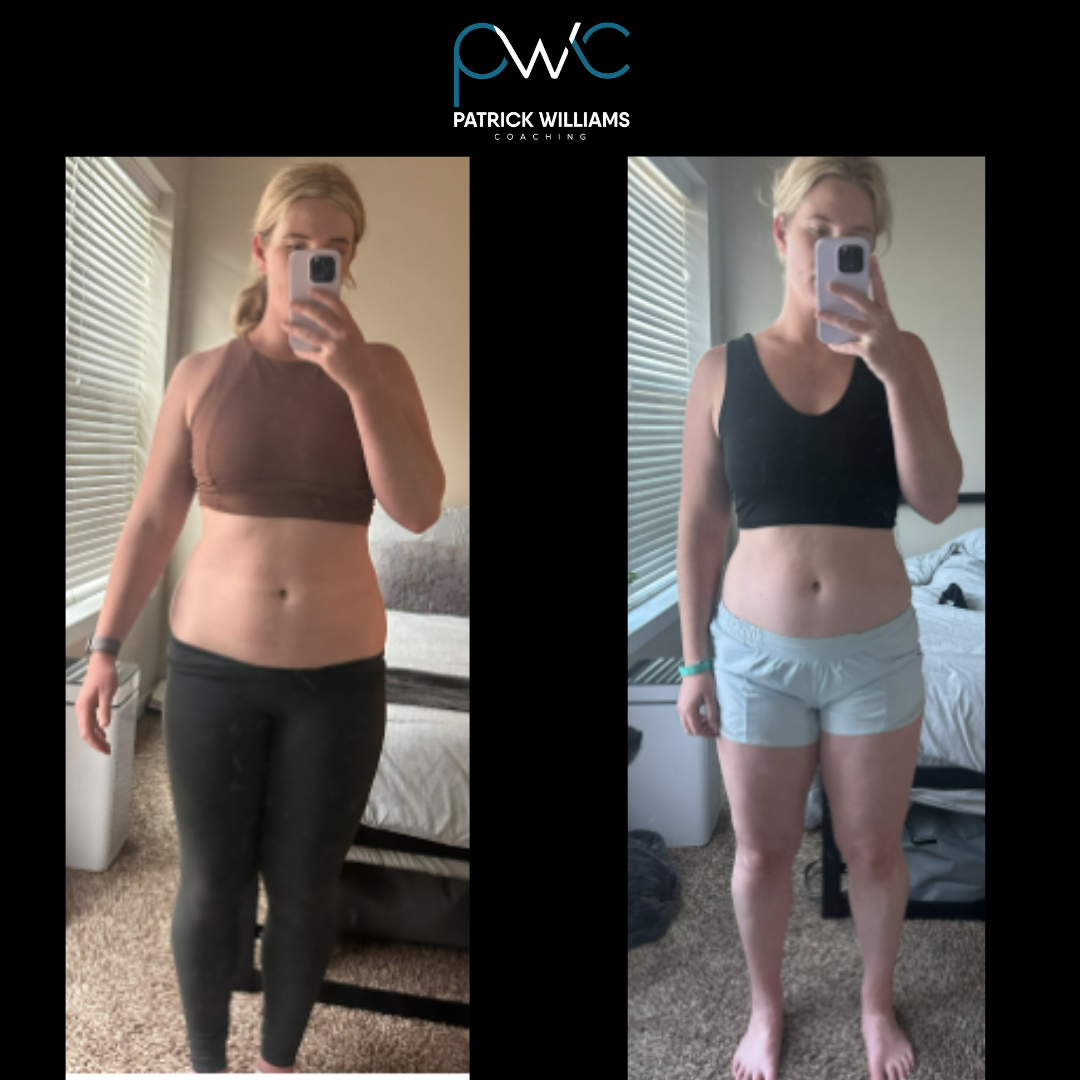Before and after fitness transformation with Patrick Williams Coaching